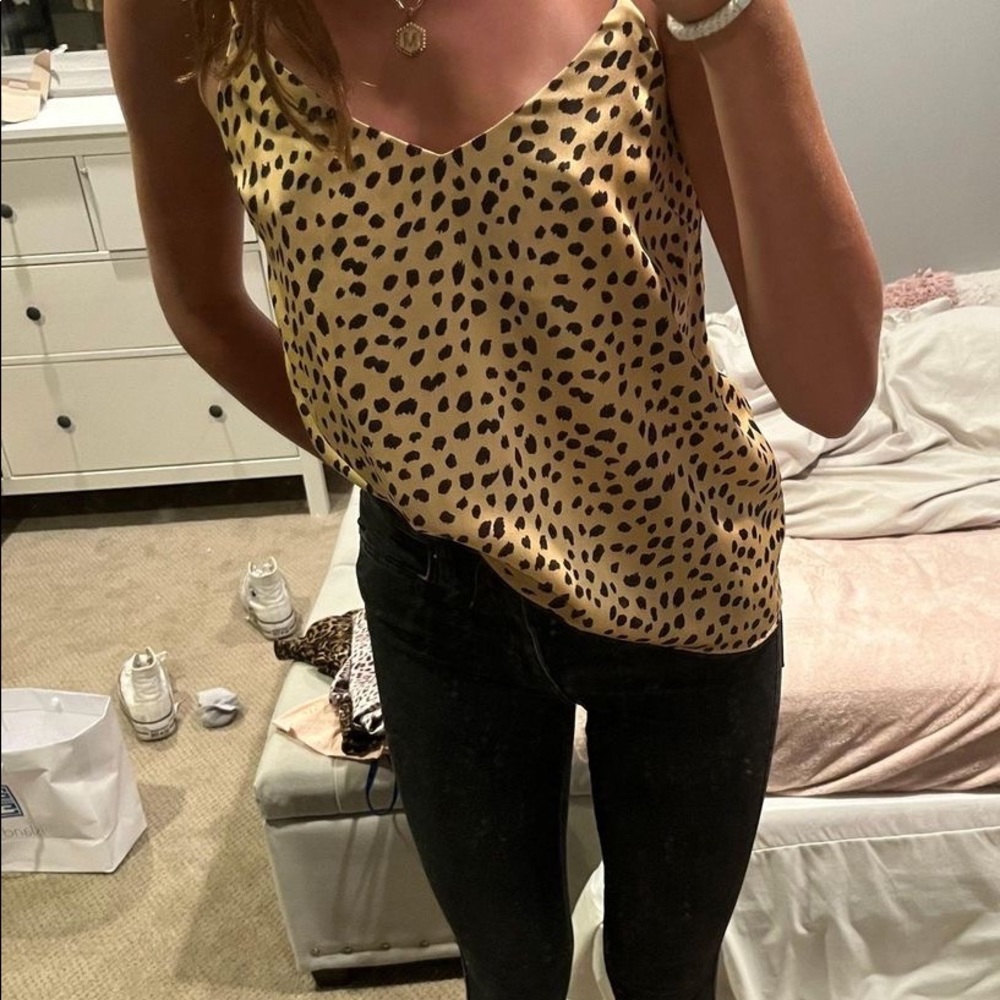 Forever 21 Cheetah Satin Shirt